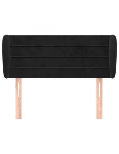 Testiera ad Orecchio Nera 103x23x78/88 cm in Velluto