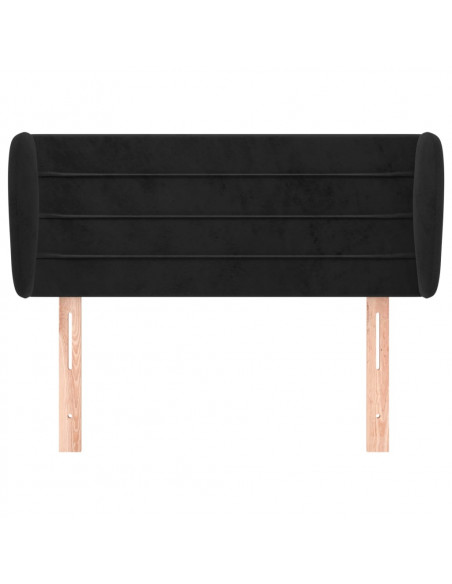 Testiera ad Orecchio Nera 103x23x78/88 cm in Velluto