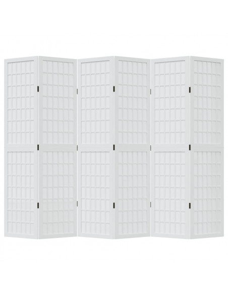 Divisorio Ambienti 6Pannelli Bianco Legno Massello di Paulownia