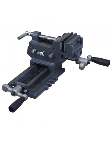 Morsa Manuale con Slitta Trasversale per Trapano a Colonna 70mm