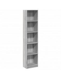 Libreria Grigio Sonoma 40x24x176 cm in Legno Multistrato 2