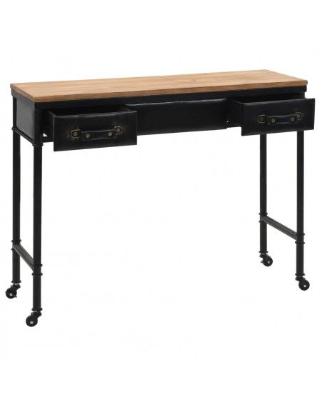 Tavolo Consolle in MDF e Legno di Abete 100x33,5x80 cm
