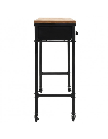 Tavolo Consolle in MDF e Legno di Abete 100x33,5x80 cm