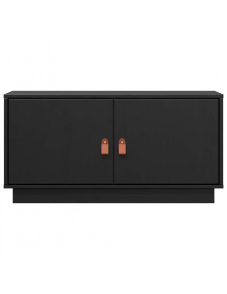 Mobile Porta TV Nero 80x34x40 cm in Legno Massello di Pino