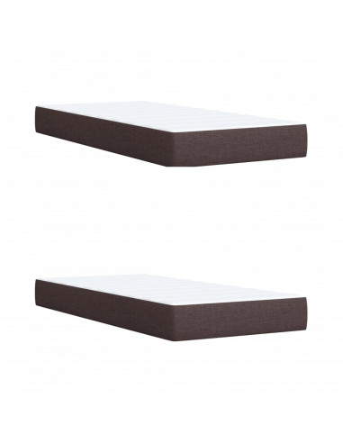 Giroletto a Molle con Materasso Marrone Scuro 200x200cm Tessuto