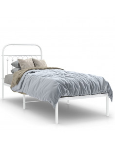 Giroletto con Testiera Metallo Bianco 75x190 cm 2