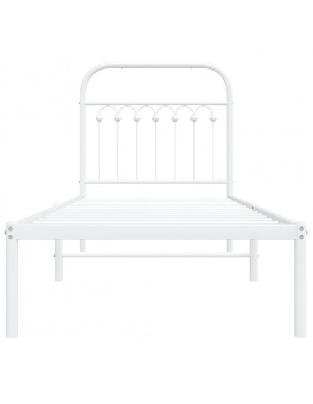 Giroletto con Testiera Metallo Bianco 75x190 cm