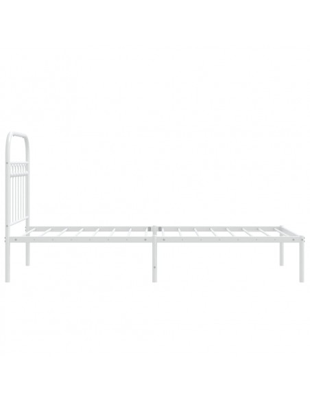 Giroletto con Testiera Metallo Bianco 75x190 cm