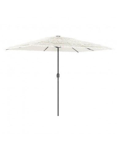 Ombrellone Giardino con Palo in Acciaio Bianco 300x200x250 cm