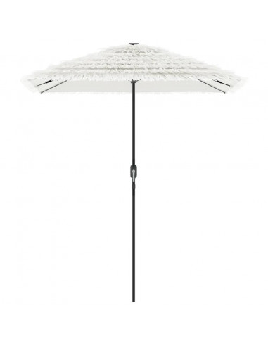 Ombrellone Giardino con Palo in Acciaio Bianco 300x200x250 cm