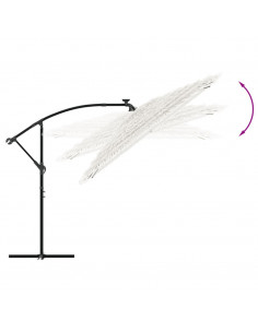 Ombrellone Giardino con Palo in Acciaio Bianco 246x246x230 cm 2
