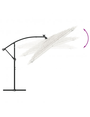 Ombrellone Giardino con Palo in Acciaio Bianco 246x246x230 cm