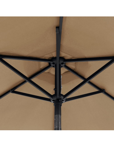 Ombrellone Giardino con Palo in Acciaio Tortora 225x225x212 cm