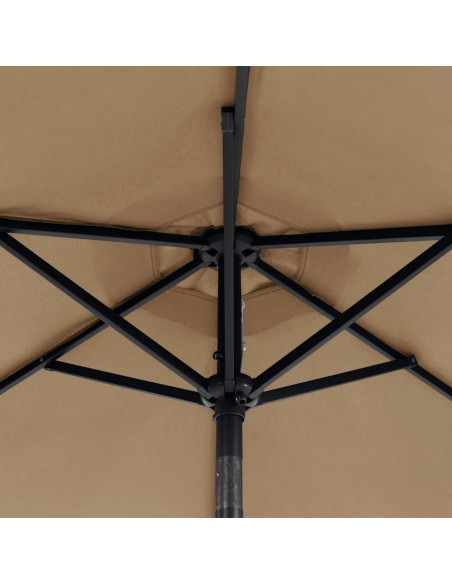 Ombrellone Giardino con Palo in Acciaio Tortora 225x225x212 cm