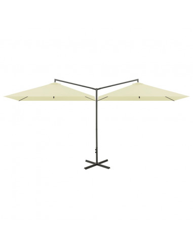 Ombrellone Doppio con Palo in Acciaio Sabbia 600x300 cm