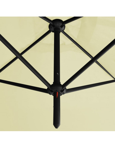 Ombrellone Doppio con Palo in Acciaio Sabbia 600x300 cm