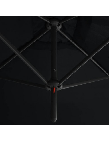 Ombrellone Doppio con Palo in Acciaio Nero 600x300 cm