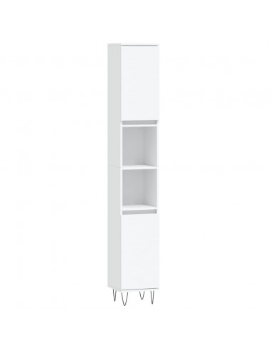 Set di Mobili da Bagno 3 pz Bianco in Legno Multistrato