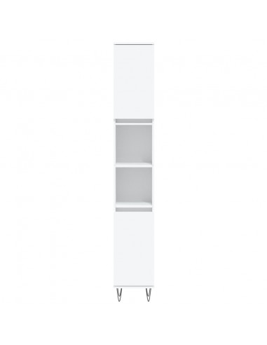 Set di Mobili da Bagno 3 pz Bianco in Legno Multistrato