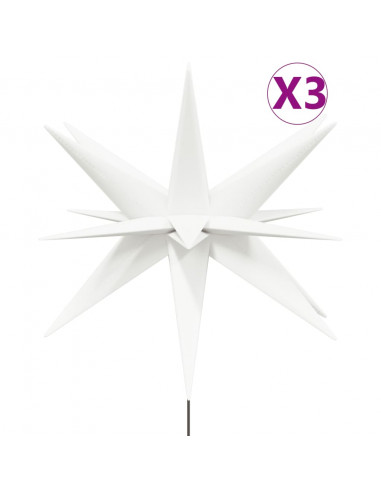 Luci di Natale con Picchi e LED 3 pz Pieghevoli Bianche 57 cm