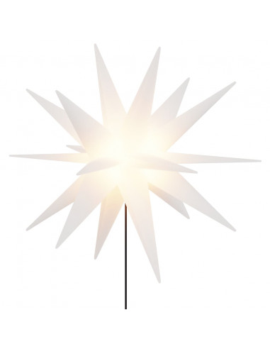 Luci di Natale con Picchi e LED 3 pz Pieghevoli Bianche 57 cm