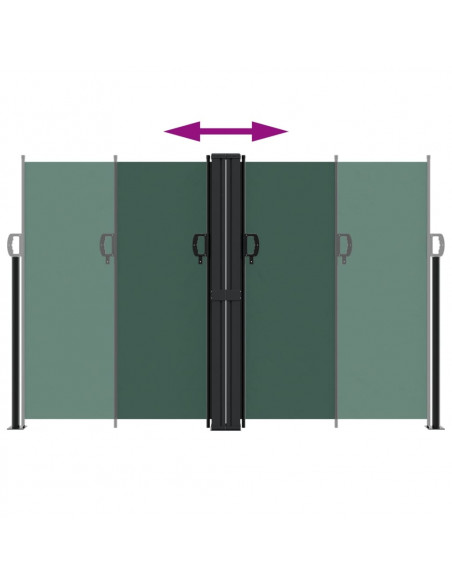 Tenda da Sole Laterale Retrattile Verde Scuro 160x1200 cm