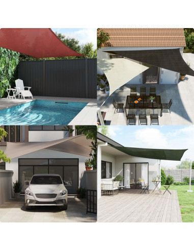 Vela Parasole 160 g/m² Verde Scuro 6x8 m in HDPE