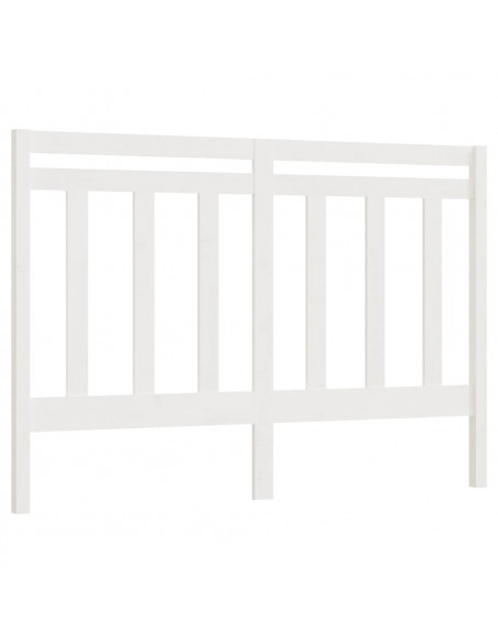 Testiera per Letto Bianca 141x4x100 cm Legno Massello di Pino