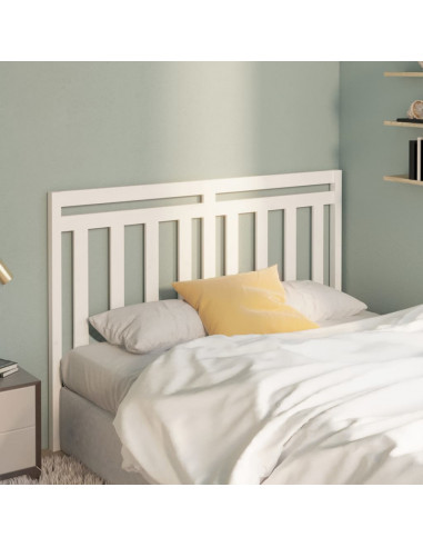 Testiera per Letto Bianca 141x4x100 cm Legno Massello di Pino