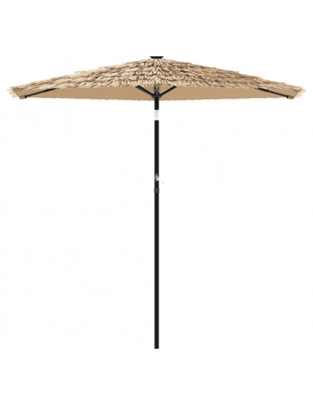 Ombrellone Giardino con Palo in Acciaio Marrone 223x223x213 cm