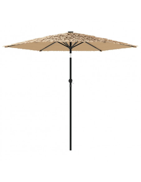 Ombrellone Giardino con Palo in Acciaio Marrone 223x223x213 cm
