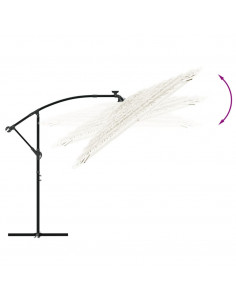 Ombrellone Giardino con Palo in Acciaio Bianco 269x269x235 cm 2