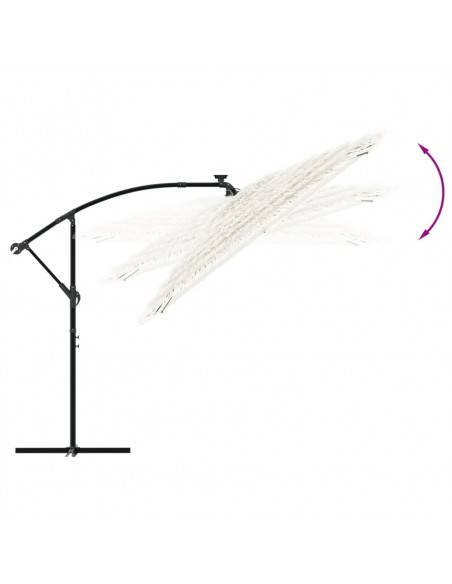 Ombrellone Giardino con Palo in Acciaio Bianco 269x269x235 cm