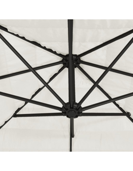 Ombrellone Giardino con Palo in Acciaio Bianco 269x269x235 cm