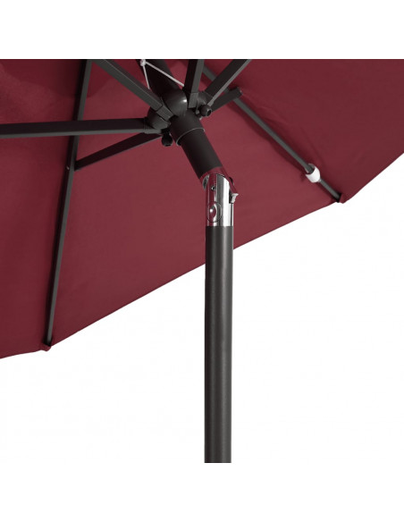 Ombrellone Giardino con Palo Acciaio Rosso Bordò 225x225x212 cm