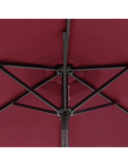 Ombrellone Giardino con Palo Acciaio Rosso Bordò 225x225x212 cm