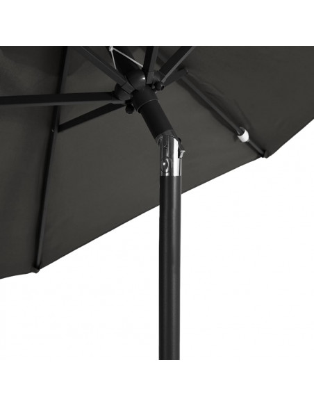 Ombrellone Giardino con Palo in Acciaio Antracite 225x225x212cm