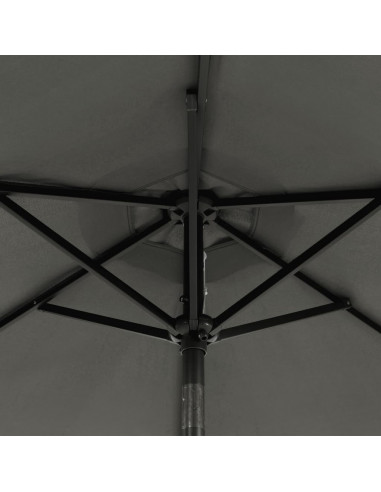 Ombrellone Giardino con Palo in Acciaio Antracite 225x225x212cm