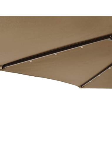 Ombrellone Giardino con LED Palo Acciaio Tortora 225x225x212 cm