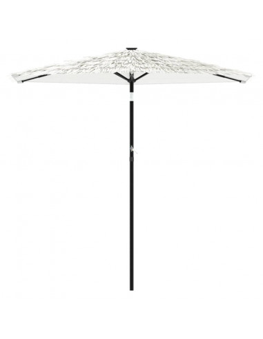 Ombrellone Giardino con Palo in Acciaio Bianco 268x268x226 cm