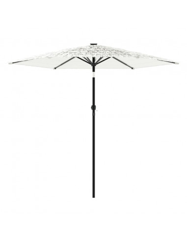 Ombrellone Giardino con Palo in Acciaio Bianco 268x268x226 cm