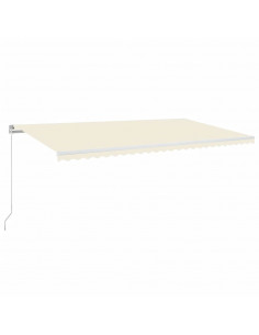 Tenda da Sole Retrattile Manuale con LED 600x350 cm Crema 2