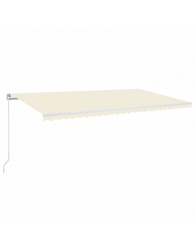 Tenda da Sole Retrattile Manuale con LED 600x350 cm Crema