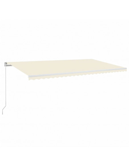 Tenda da Sole Retrattile Manuale con LED 600x350 cm Crema