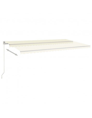 Tenda da Sole Retrattile Manuale con LED 600x350 cm Crema