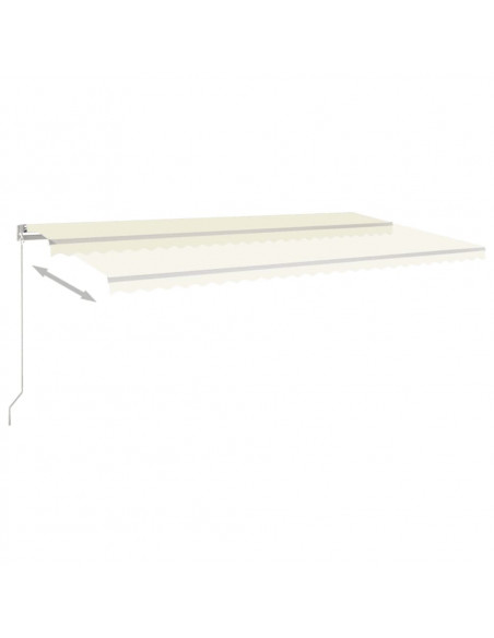 Tenda da Sole Retrattile Manuale con LED 600x350 cm Crema
