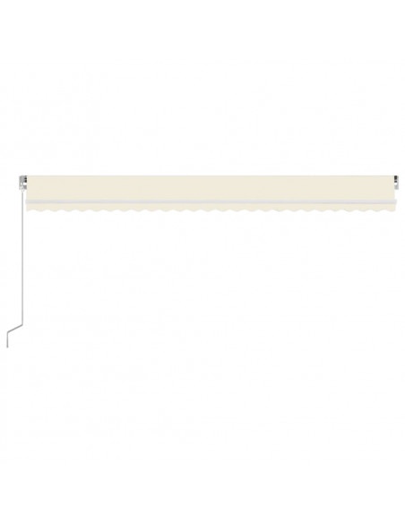 Tenda da Sole Retrattile Manuale con LED 600x350 cm Crema