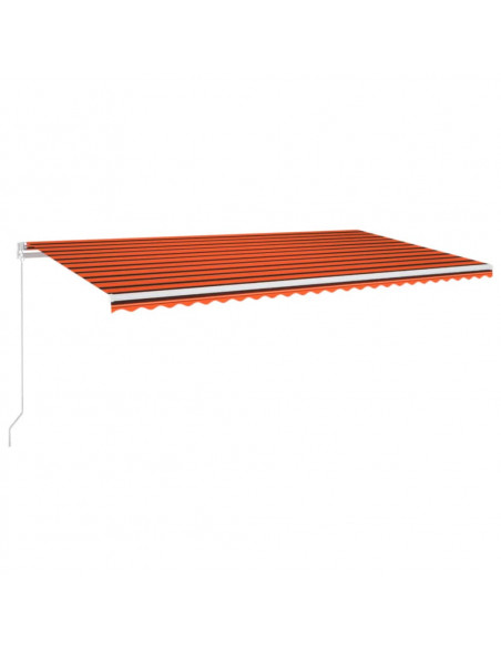 Tenda da Sole Retrattile Manuale LED 600x350 cm Arancio Marrone