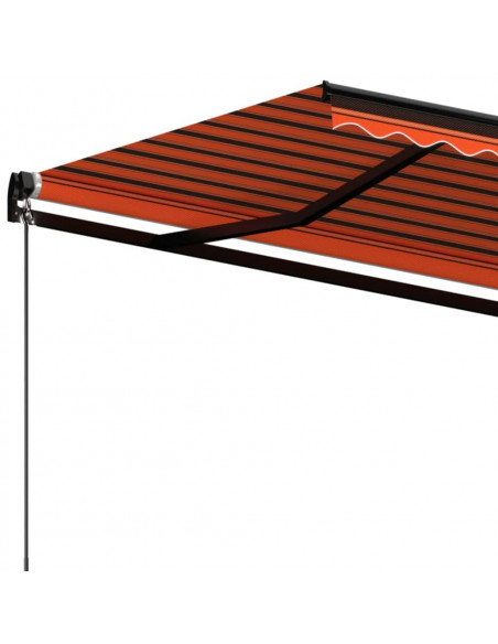 Tenda da Sole Retrattile Manuale 450x350 cm Arancione e Marrone