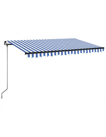 Tenda da Sole Retrattile Manuale 450x350 cm Blu e Bianca